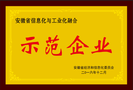 安徽省兩化融合示范企業(yè)